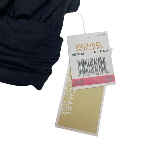 MICHAEL Michael Kors V-Wire Bikini Top Solid Black XS New - Picture 3 of 7